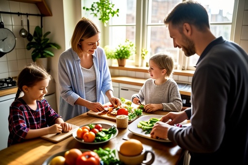 Engaged Family Cooking Together