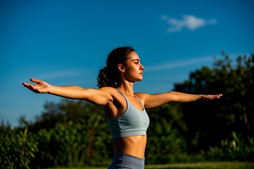 Image of a serene outdoor yoga session