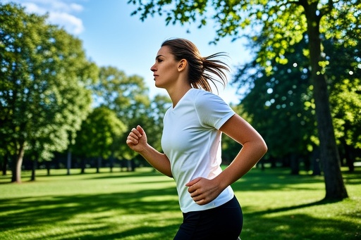 Runner in a Scenic Park