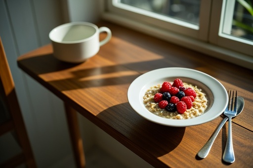 Healthy Breakfast With Oats and Berries