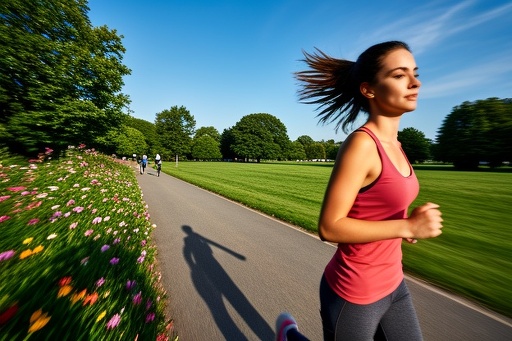 Woman jogging in a park