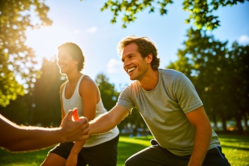Woman Stretching with Friends