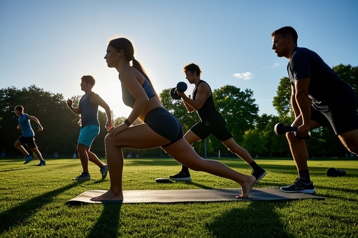 Various Exercise Activities Outdoors