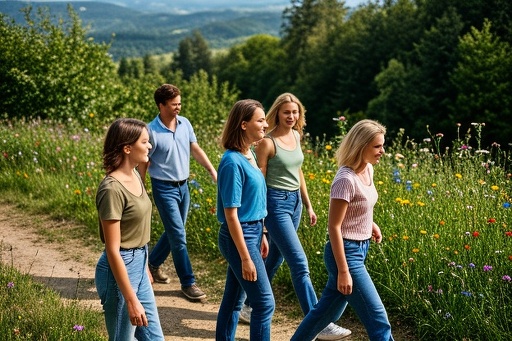 Group of Friends Walking Outdoors