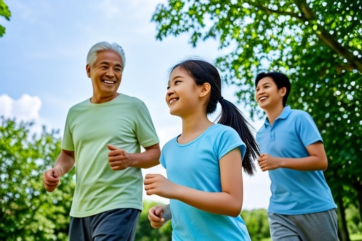 Family Jogging Together